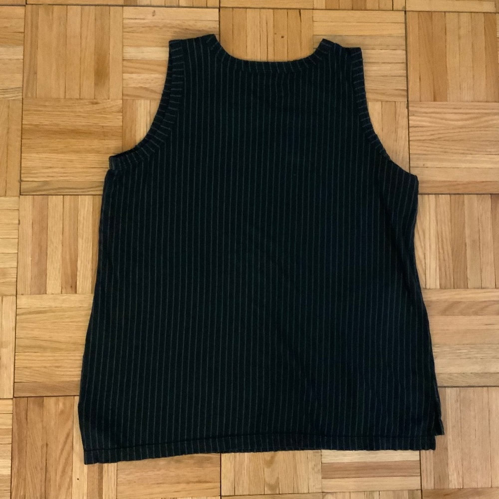 Current/Elliot Stripe Tank Top Pinstripe Shirt One-of-a-kind Sample Oversized - Picture 5 of 5